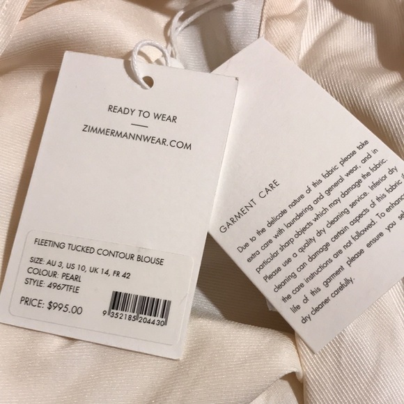 Zimmerman blouse ivory color size 3/US10/12 - Picture 9 of 12